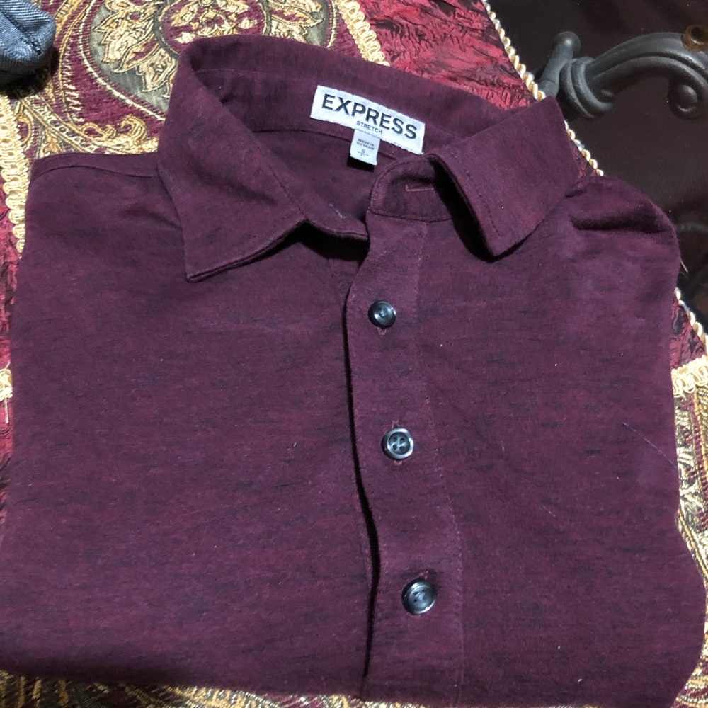 Express men’s burgundy polo small